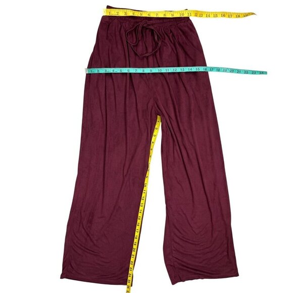 POL Burgundy Wide-Leg Lounge Pants – Size Small - Picture 7 of 7
